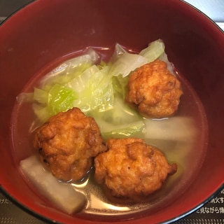 タコ入りさつま揚げと白菜の顎だし醤油煮込み^_^